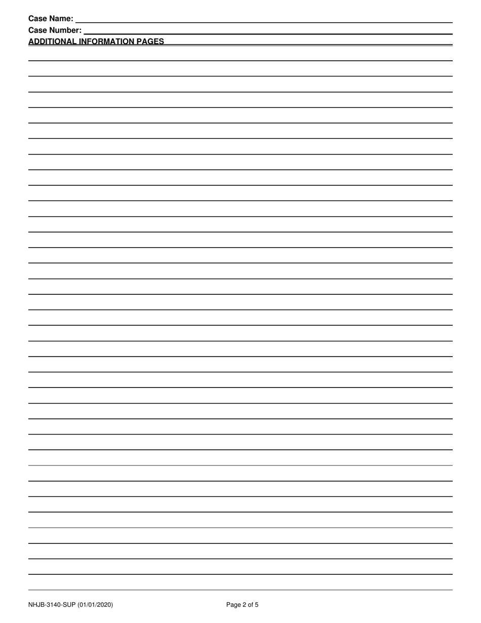 Form NHJB-3140-SUP Additional Information Pages - New Hampshire, Page 2