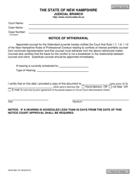 Document preview: Form NHJB-2881-DF Notice of Withdrawal - New Hampshire