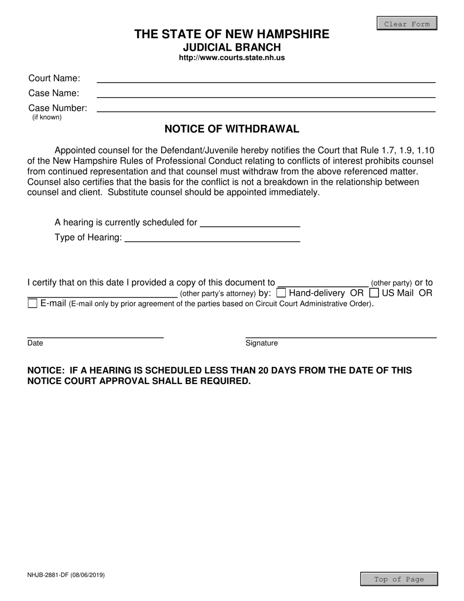 Form NHJB-2881-DF Notice of Withdrawal - New Hampshire, Page 1