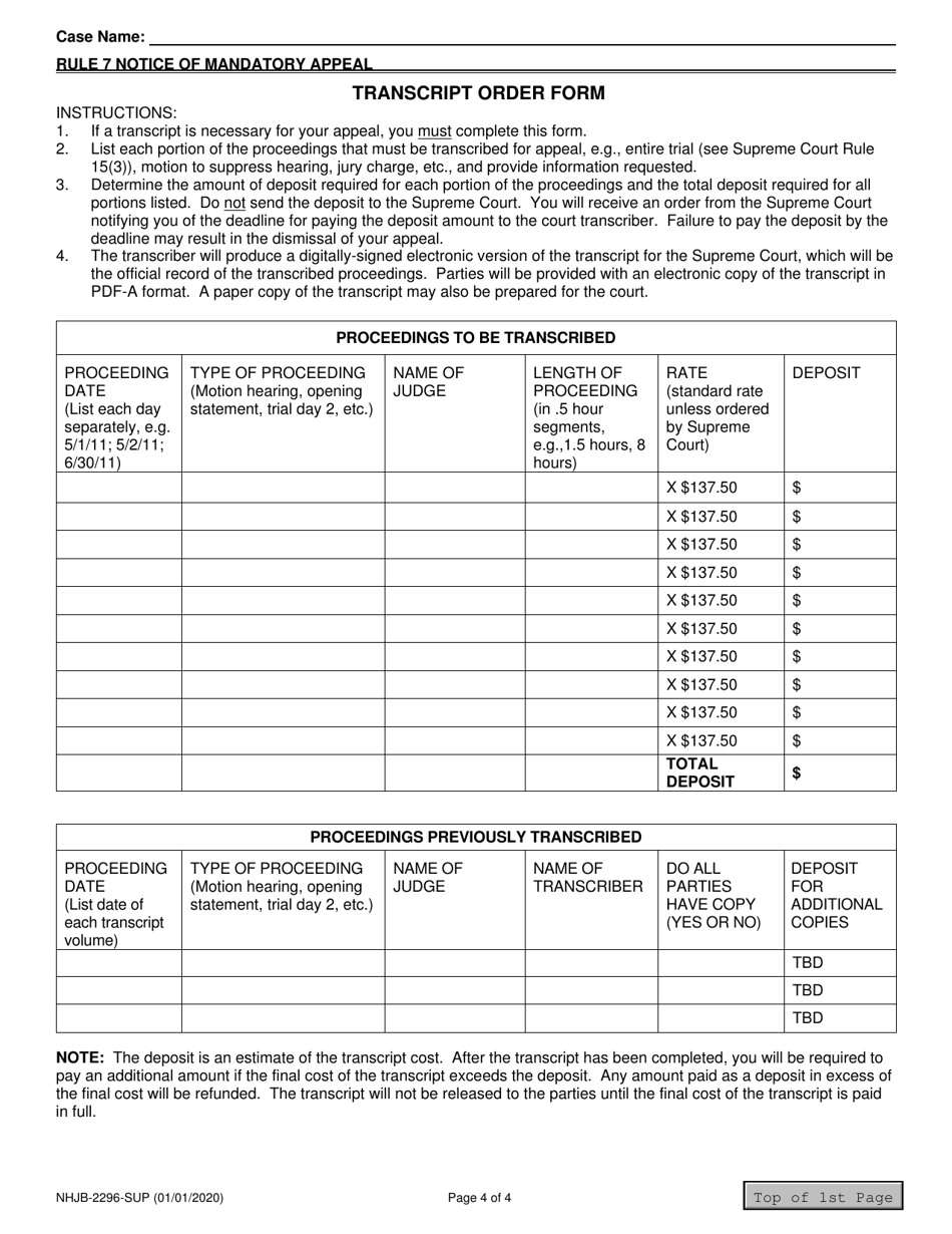 Form NHJB-2296-SUP Rule 7 Notice of Mandatory Appeal - New Hampshire, Page 4