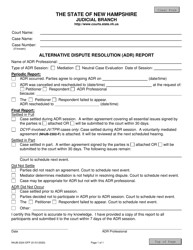 Document preview: Form NHJB-2324-DFP Alternative Dispute Resolution (Adr) Report - New Hampshire
