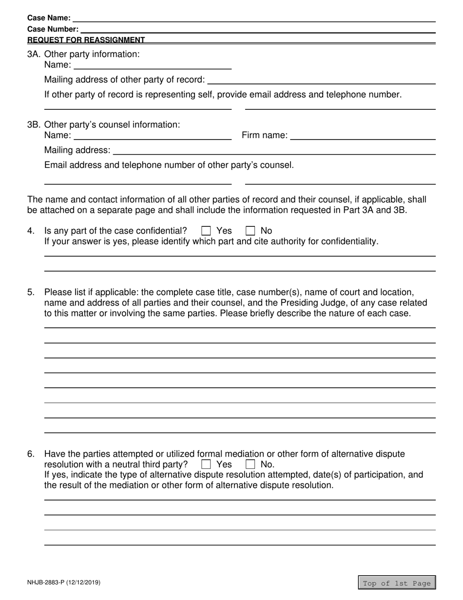 Form NHJB-2883-P Request for Reassignment - New Hampshire, Page 2