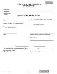 Document preview: Form NHJB-2322-F Consent to Minor Name Change - New Hampshire