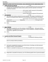 Form NHJB-2072-F Temporary Decree on Petition for Divorce, Legal Separation, or Civil Union Dissolution - New Hampshire, Page 2