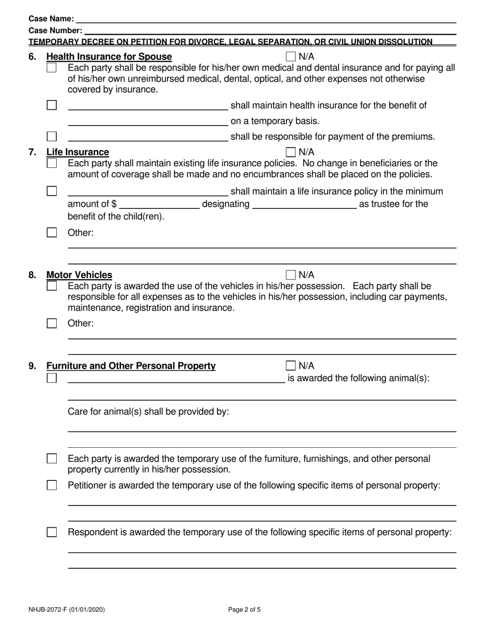 Form NHJB-2072-F - Fill Out, Sign Online and Download Fillable PDF, New ...