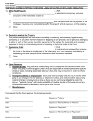 Form NHJB-2072-F Temporary Decree on Petition for Divorce, Legal Separation, or Civil Union Dissolution - New Hampshire, Page 4