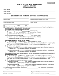 Document preview: Form NHJB-2681-F Statement for Payment - Divorce and Parenting - New Hampshire