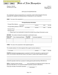 Form 11 &quot;Articles of Incorporation&quot; - New Hampshire, Page 2