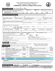 Document preview: Form DSMV312 Commercial Driver License Application - New Hampshire