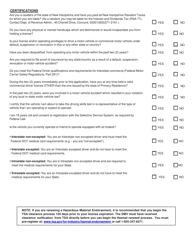 Form DSMV312 Commercial Driver License Application - New Hampshire, Page 2