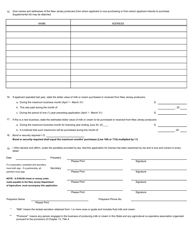 Application for License to Purchase Milk and Cream From Farmers - New Jersey, Page 2