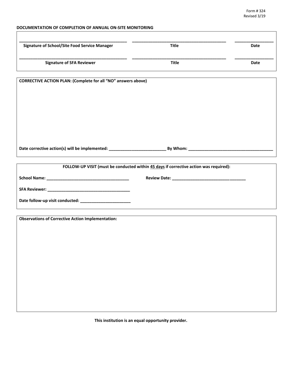 Form 324 Meal Review Form for Residential Child Care Institutions (Rccis) and Juvenile Detention Centers - New Jersey, Page 3