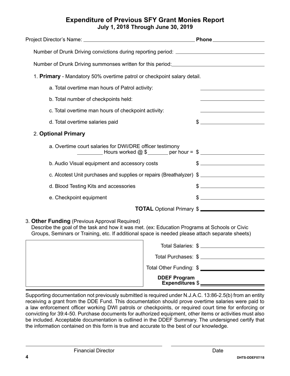 Drunk Driving Enforcement Fund Application - New Jersey, Page 4