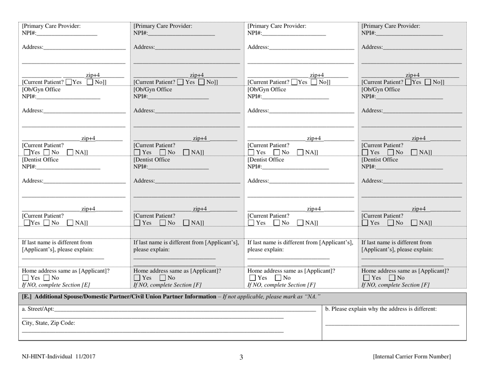 Nongroup Enrollment / Change Request - New Jersey, Page 3