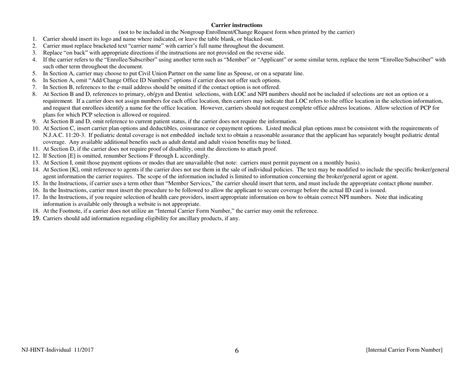 Nongroup Enrollment / Change Request - New Jersey, Page 6