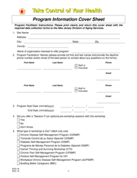 Form ACS-16 &quot;Program Information Cover Sheet&quot; - New Jersey