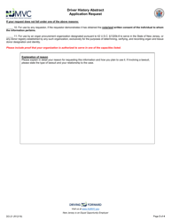Form DO-21 Driver History Abstract Application Request - New Jersey, Page 3