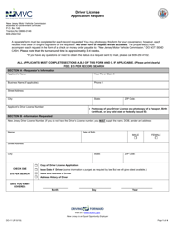 Document preview: Form DO-11 Driver License Application Request - New Jersey