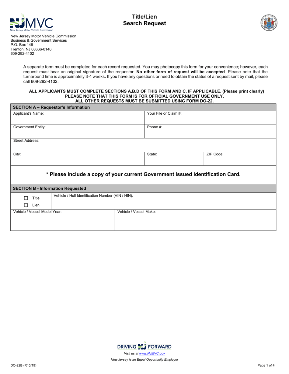 Form DO-22B - Fill Out, Sign Online and Download Fillable PDF, New ...