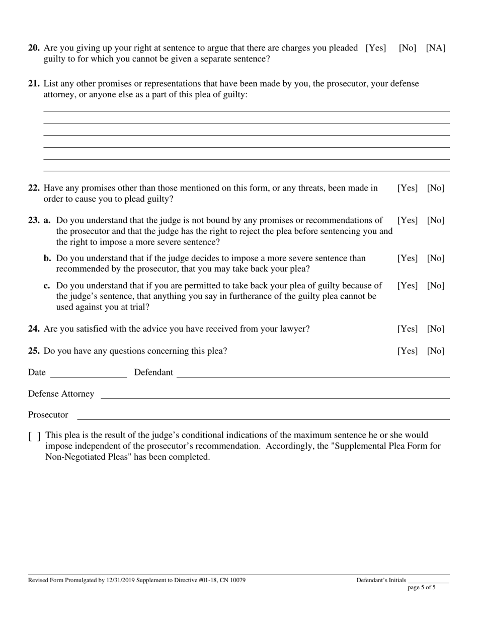 Form 10079 Plea Form - New Jersey, Page 5