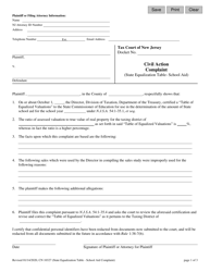 Form 10327 Civil Action Complaint (State Equalization Table - School Aid) - New Jersey