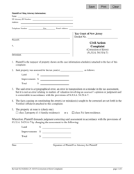 Form 10335 &quot;Civil Action Complaint (Correction of Error)&quot; - New Jersey