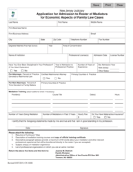 Form 10488 Application for Admission to Roster of Mediators for Economic Aspects of Family Law Cases - New Jersey, Page 2