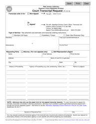 Form 10504 Court Transcript Request - New Jersey, Page 2