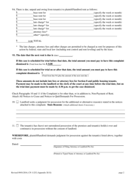 Form 11252 Appendix XI-X Verified Complaint Landlord - Tenant - New Jersey, Page 2