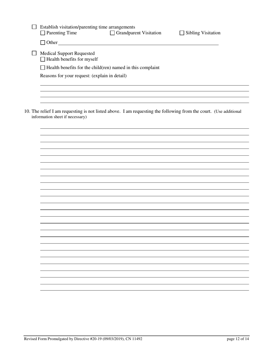 Form 11492 Non-divorce Application for Custody, Child / Spousal Support or Parenting Time (Visitation) - Non-dissolution fd Case - New Jersey, Page 12