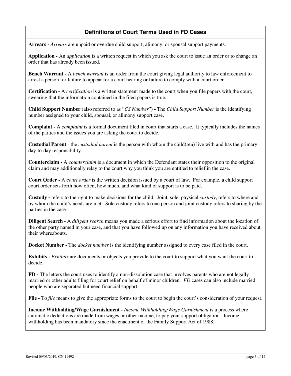 Form 11492 Non-divorce Application for Custody, Child / Spousal Support or Parenting Time (Visitation) - Non-dissolution fd Case - New Jersey, Page 3