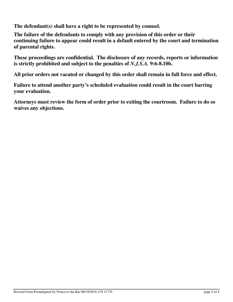 Form 11735 Guardianship Scheduling Order - New Jersey, Page 4