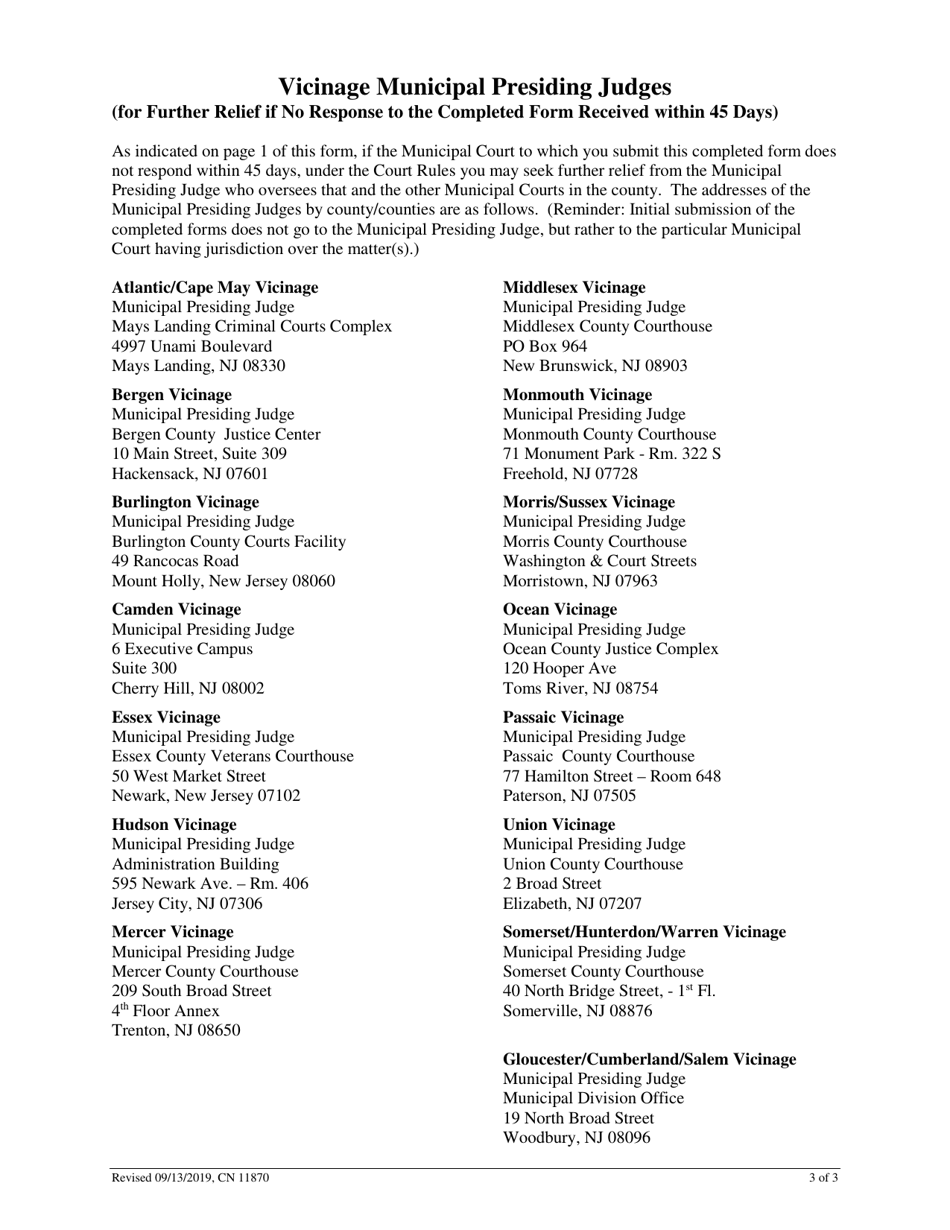 Form 11870 Incarcerated Defendant Request for Relief Form - New Jersey, Page 3