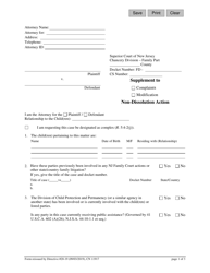 Form 11917 Attorney Supplement to Complaint/Modification - Non-dissolution Action - New Jersey