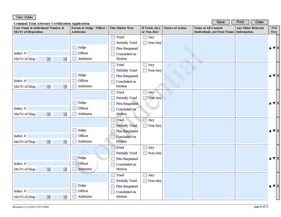 Form 11990 Criminal Trial Attorney Certification Application - New Jersey, Page 8