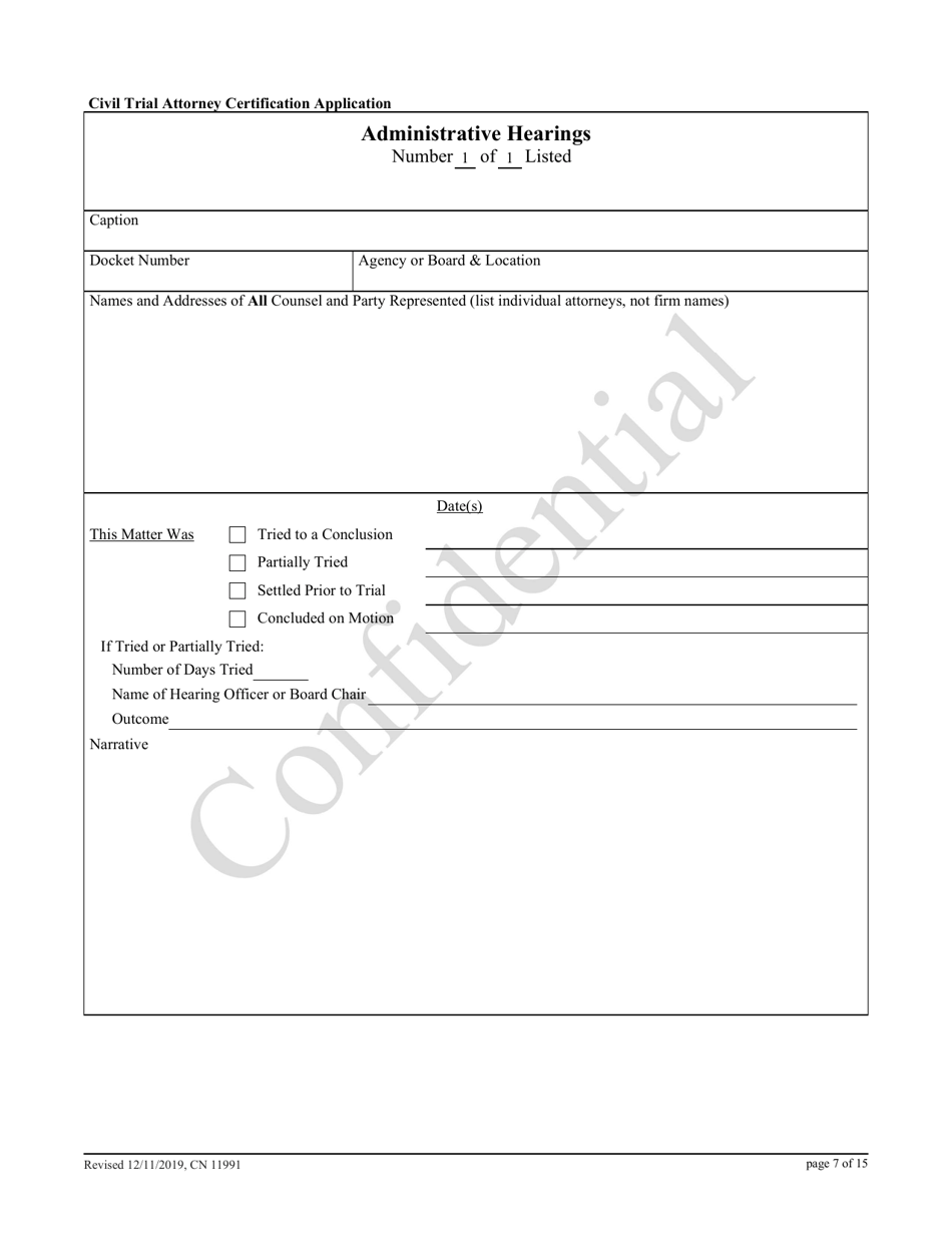 Form 11991 Civil Trial Attorney Certification Application - New Jersey, Page 7