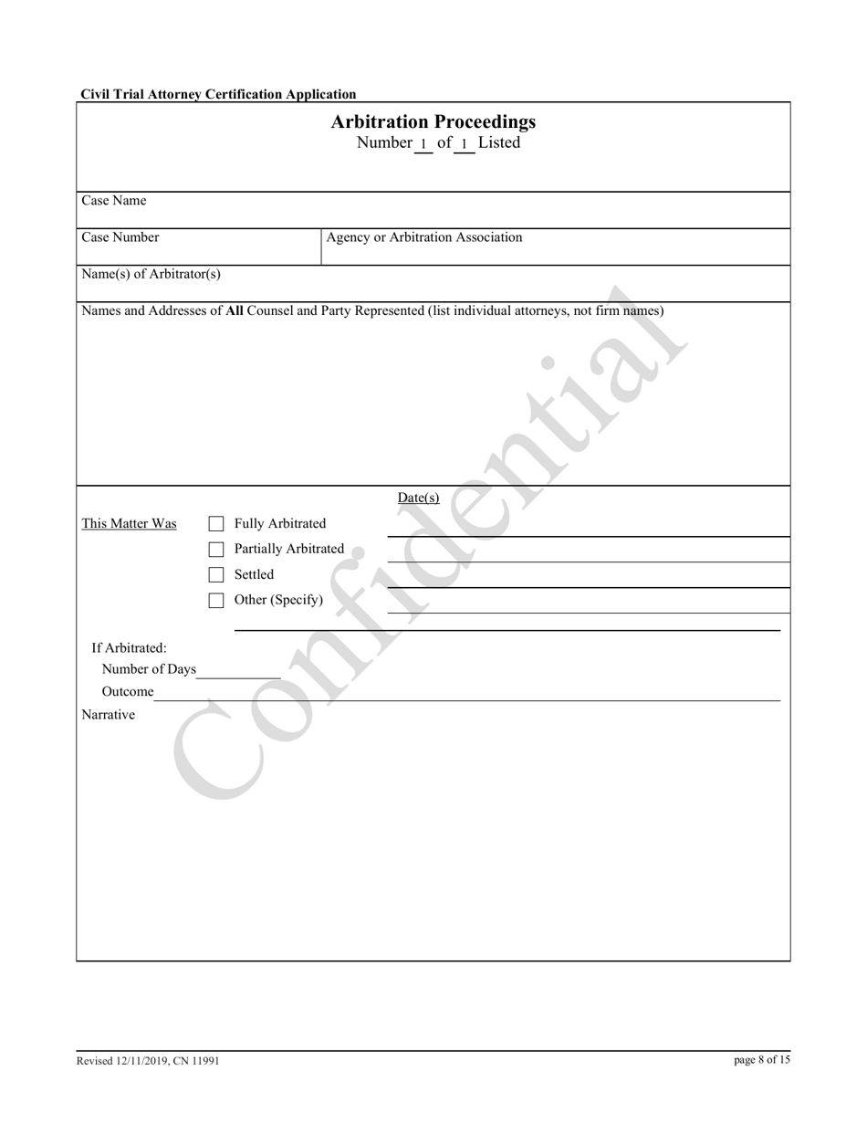 Form 11991 Civil Trial Attorney Certification Application - New Jersey, Page 8