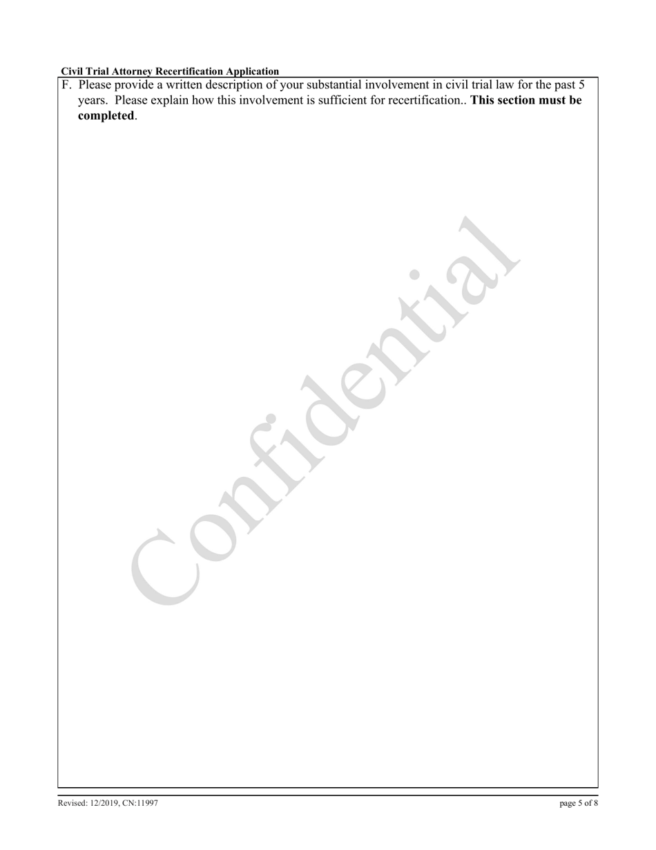 Form 11997 Civil Trial Attorney Recertification Application - New Jersey, Page 5