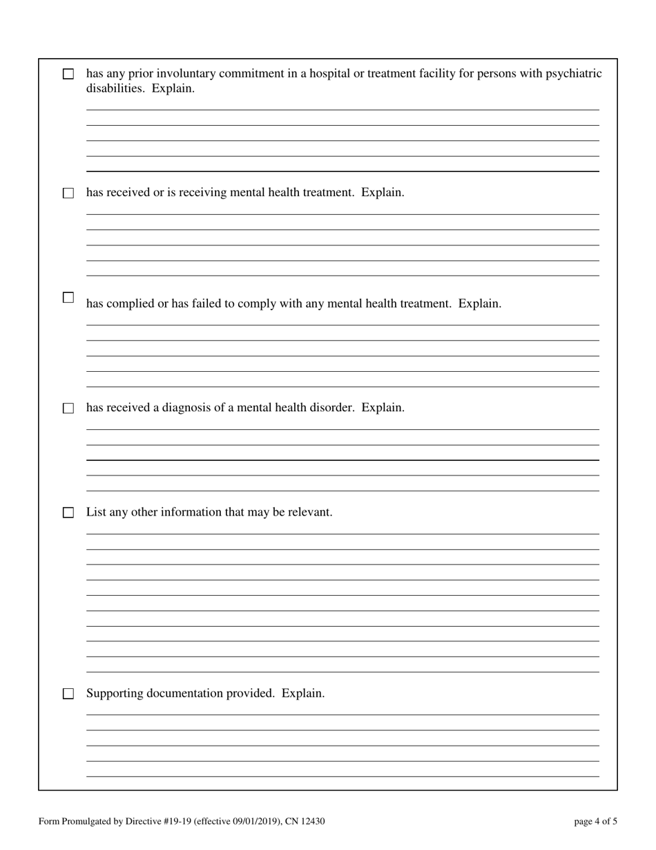 Form 12430 Petition for Temporary Extreme Risk Protective Order - New Jersey, Page 4