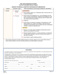 Form IMM-53 Request for Medical Exemption From Mandatory Immunization - New Jersey, Page 6