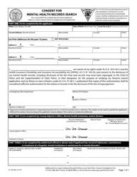 Document preview: Form S.P.066 Consent for Mental Health Records Search - New Jersey
