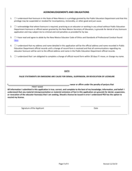 Application for Initial New Mexico Licensure - New Mexico, Page 5