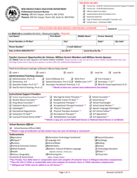 Application for New Mexico Continuing Licensure - New Mexico, Page 2