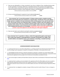 Application for New Mexico Continuing Licensure - New Mexico, Page 4