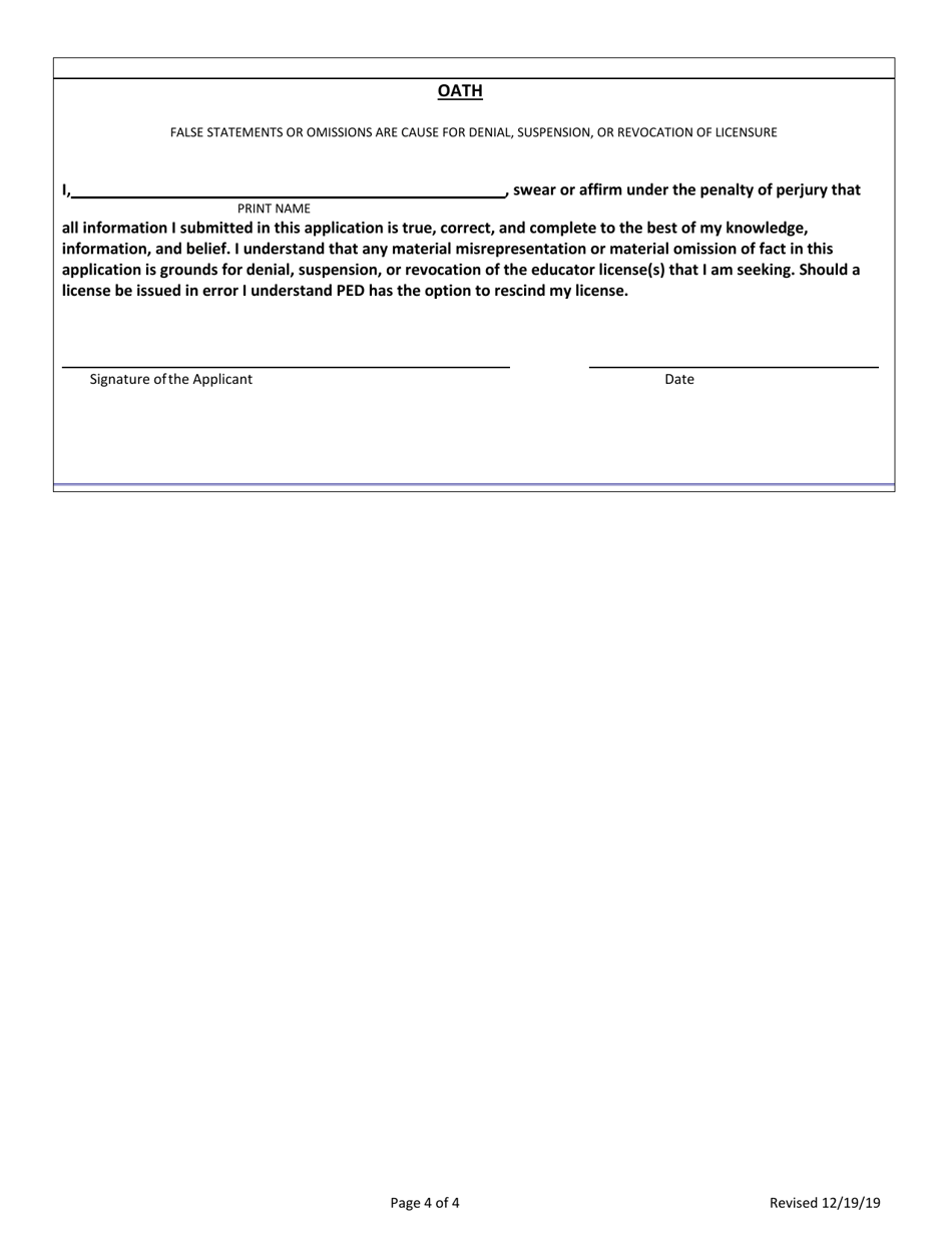 Application for Alternative Teacher Licensure - New Mexico, Page 5