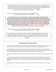 Application for New Mexico Continuing Licensure - Support Provider (Substitute, Educational Assistant, Native American Language &amp; Culture) - New Mexico, Page 4