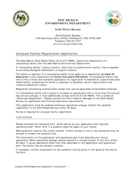 Document preview: Compost Facility Registration Application - New Mexico