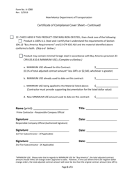 Form A-1088 Certificate of Compliance Cover Sheet - New Mexico, Page 3