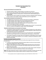 Certificate of Exemption From School/Daycare Immunization Requirements - New Mexico
