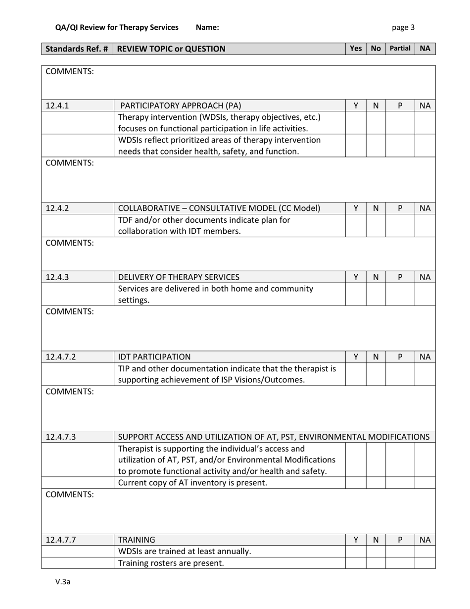 Csb Therapy Services on-Site Quality Assurance Review - New Mexico, Page 3